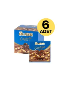 Ülker Fındıklı Sütlü Kare Çikolata 65G x 6 Adet