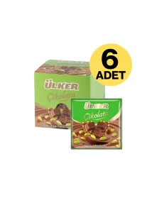 Ülker Bütün Antep Fıstıklı Sütlü Kare Çikolata 60 G x 6 Adet