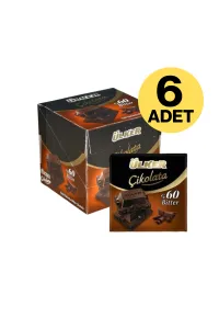 Çikolata %60 Bitter Kare Çikolata 60 Gr X 6 Adet