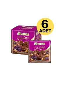 Çikolata Fındıklı Ve Üzümlü Sütlü Kare Çikolata 60 Gr X 6 Adet
